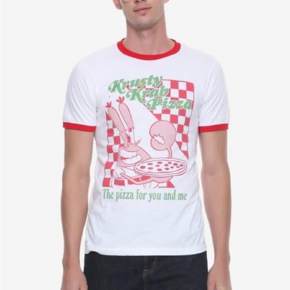 SpongeBob SquarePants Krusty Krab Pizza Ringer T-Shirt